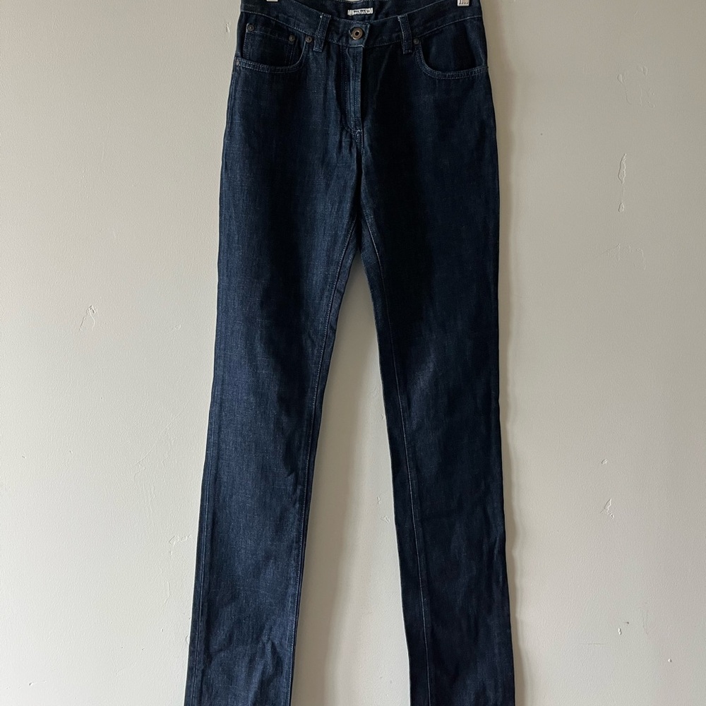 MIU MIU - EUC Dark Wash Denim Jeans with broken zipper